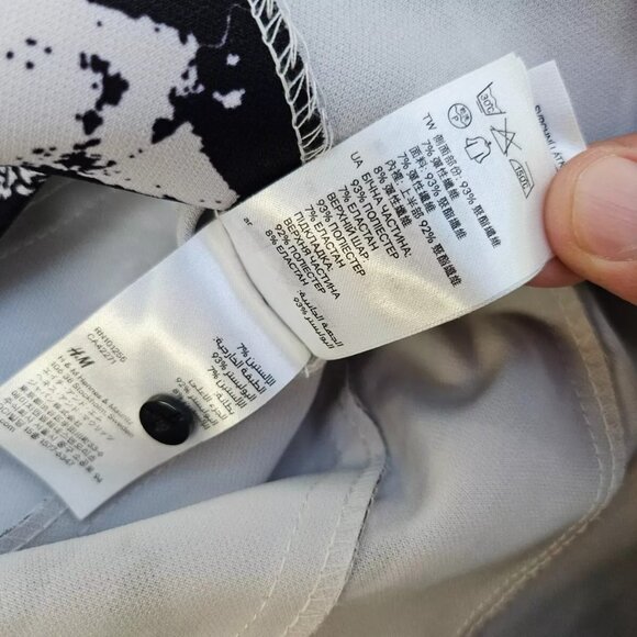 H&M Women Dress Black/White Sleeve Less Knee Length Dress Size 6US - Picture 10 of 10